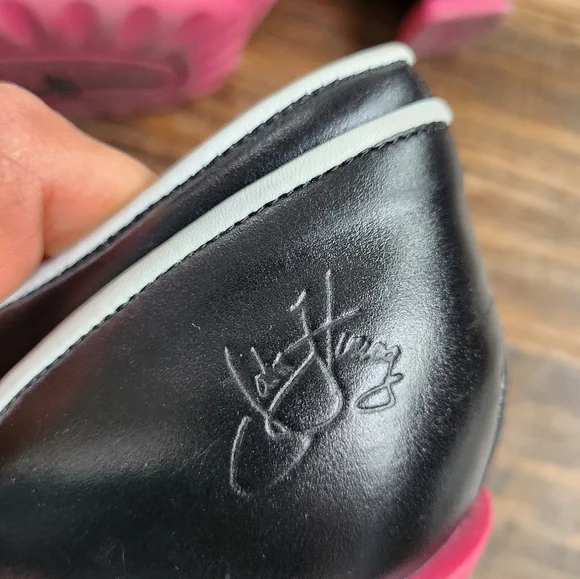 Fluevog Black Mary Jane Shoes with Pink Accents - Picture 3 of 3